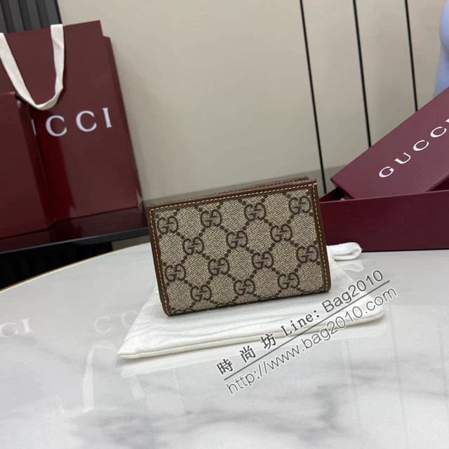 Gucci專櫃古馳最新款馬銜扣短夾錢包 jh2977型號：726846